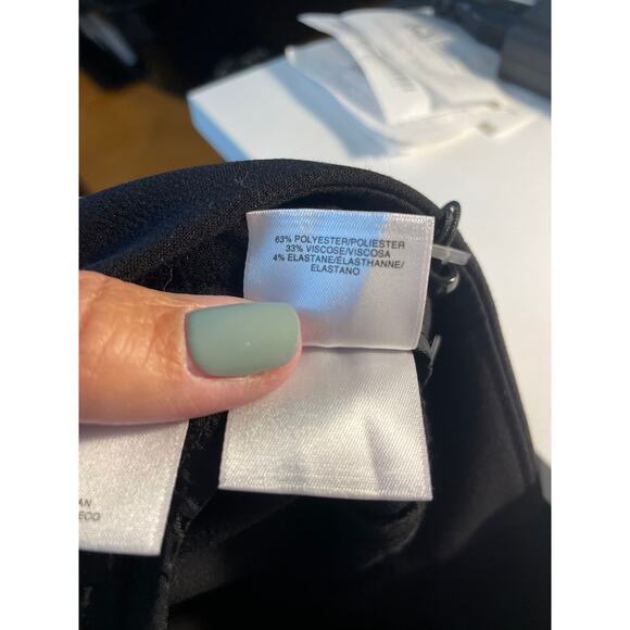 Anne Klein Suit Separates Black Pants Solid Ankle Tapered Zip Mid Rise Size 6 - Picture 6 of 6